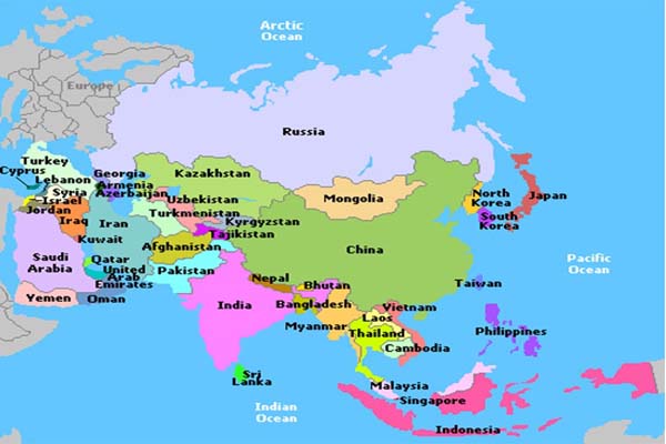 एशिया का मैप