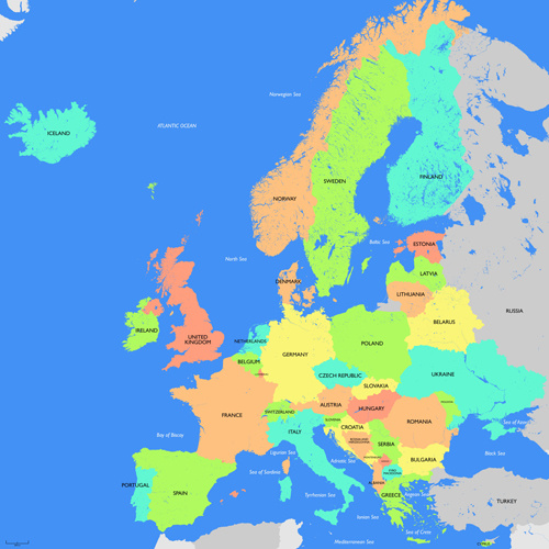 यूरोप महाद्वीप मैप