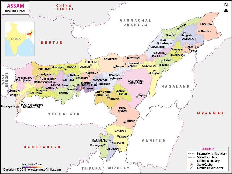 assam districts map Districts of India मुख्यमंत्री व राज्यपाल