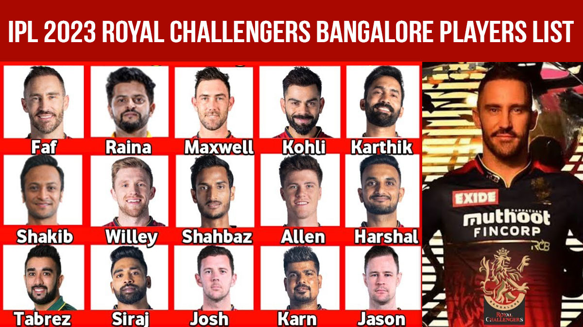 रॉयल चैलेंजर्स बैंग्लोर प्लेयर IPL 2023